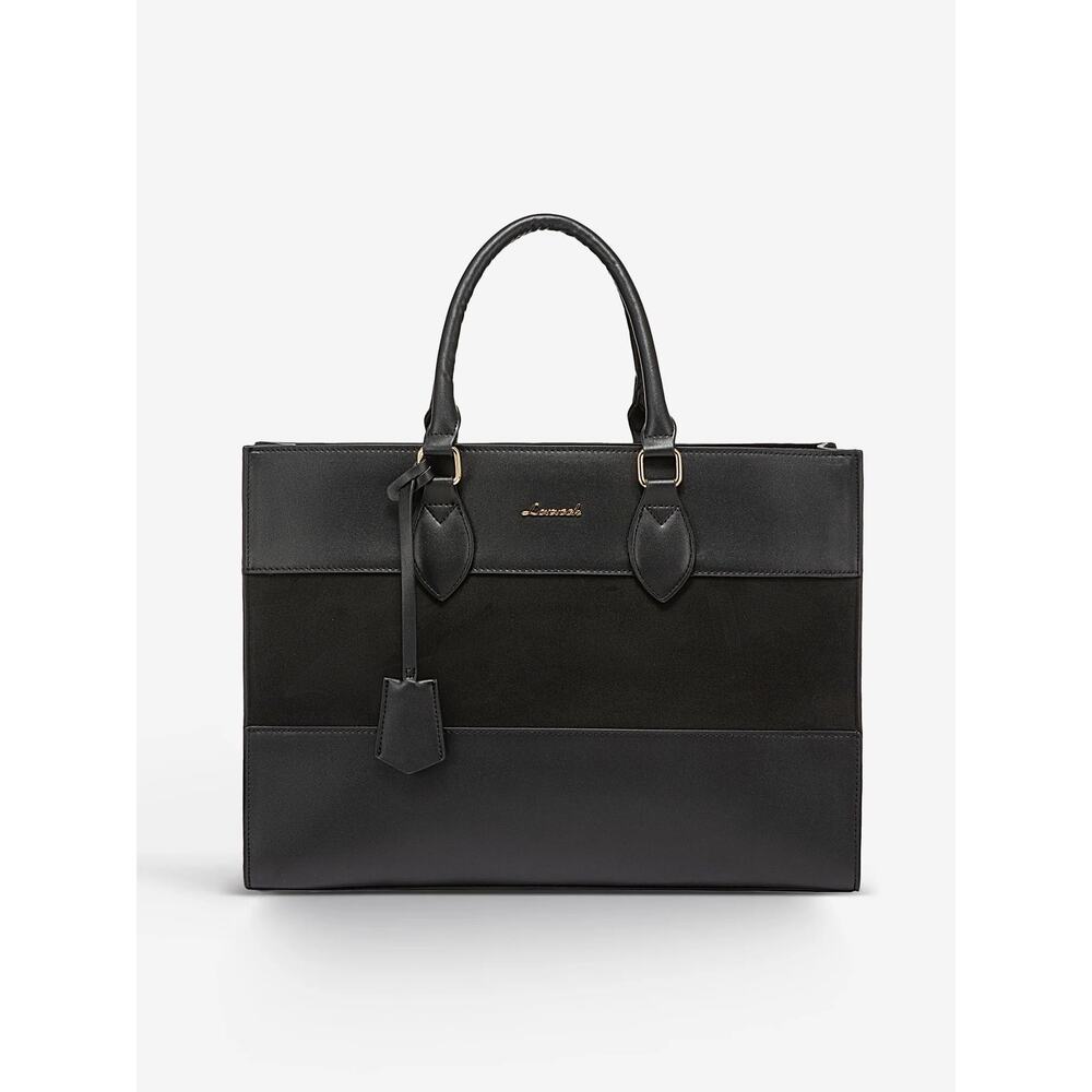Lovevook Colorblock Vegan Leather Laptop Briefcase Tote Bag - Picture 14 of 15